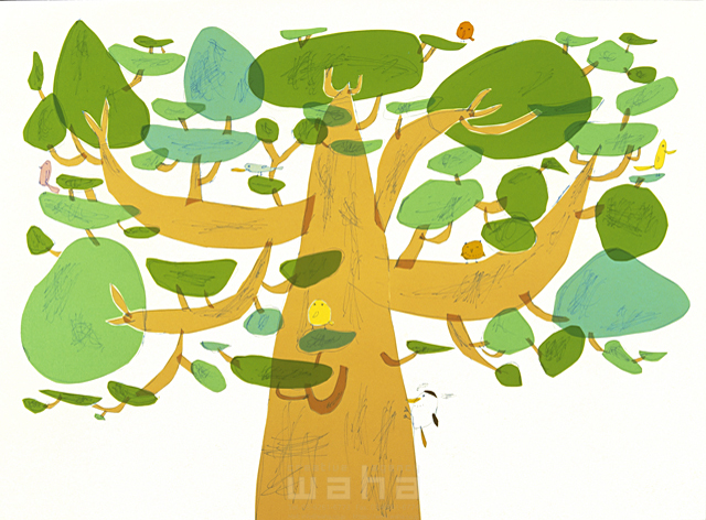 線画 木 植物 葉 自然 エコ パワー 元気 健康 育つ 成長 前向き イラスト作品紹介 イラスト 写真のストックフォトwaha ワーハ