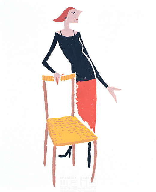 人物 女性 花 インテリア リラックス 休憩 椅子 家具 イラスト作品紹介 イラスト 写真のストックフォトwaha ワーハ カンプデータは無料