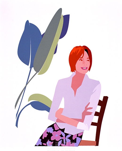 人物 女性 リビング リラックス 休憩 腕を組む 座る 椅子 観葉植物 イラスト作品紹介 イラスト 写真のストックフォトwaha ワーハ カンプデータは無料