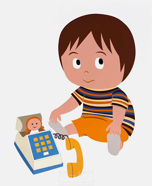 人物 子供 男の子 赤ちゃん 元気 遊ぶ おもちゃ 電話 子供部屋 イラスト作品紹介 イラスト 写真のストックフォトwaha ワーハ カンプデータは無料