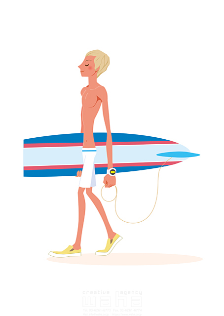 人物 男性 スポーツ 趣味 屋外 サーフィン サーフボード 抱える サーファー 水 イラスト作品紹介 イラスト 写真のストックフォトwaha ワーハ カンプデータは無料