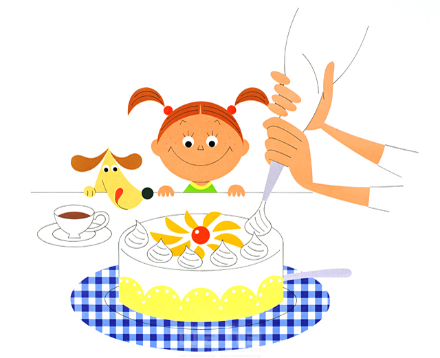 人物 プレゼント 記念日 子供 女の子 ペット 犬 ほのぼの 食べ物 おやつ ケーキ 誕生日 お祝い 楽しい 嬉しい テーブル お菓子作り 生クリーム 好奇心 イラスト作品紹介 イラスト 写真のストックフォトwaha ワーハ