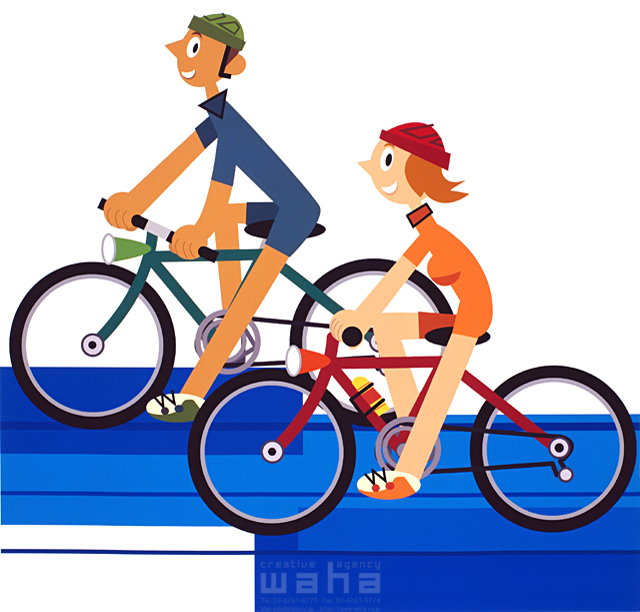 人物 It 夫婦 2人 屋外 乗り物 自転車 サイクリング スポーツ 運動 健康 元気 イラスト作品紹介 イラスト 写真のストックフォトwaha ワーハ カンプデータは無料