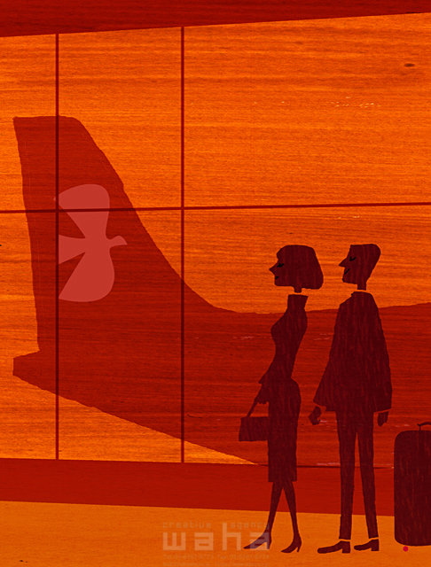 人物 夫婦 2人 屋外 海外旅行 空港 スーツケース スタート 旅立ち 飛行機 シルエット 夕焼け イラスト作品紹介 イラスト 写真のストックフォトwaha ワーハ カンプデータは無料
