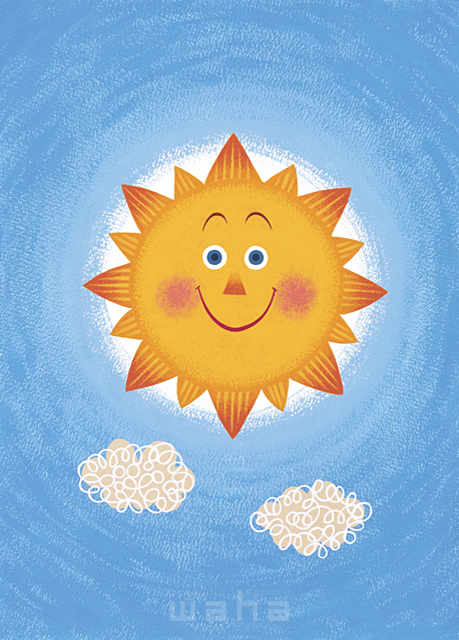 自然 風景 ほのぼの おひさま 日差し 眩しい 輝く きらめき 暑い 紫外線 快晴 日焼け 日光浴 真夏 サマー ひなたぼっこ 青空 雲 ひだまり イラスト作品紹介 イラスト 写真のストックフォトwaha ワーハ カンプデータは無料