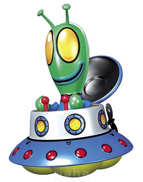 キャラクター リアル ブリキのおもちゃ ゼンマイ仕掛け ゼンマイ人形 宇宙人 円盤 Ufo 未確認飛行物体 ユーフォー 乗り物 運転 スタート イラスト作品紹介 イラスト 写真のストックフォトwaha ワーハ カンプデータは無料
