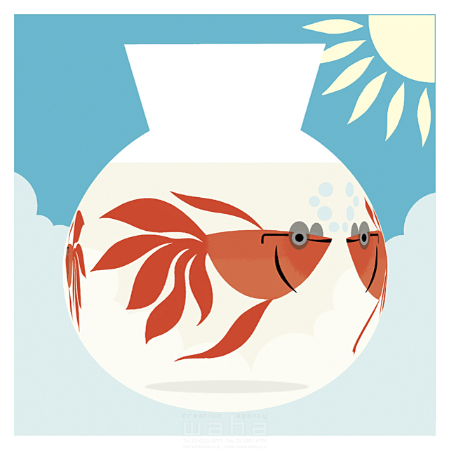 動物 鳥 魚 昆虫 夏 オブジェ 物 インテリア 金魚鉢 清涼感 涼しい 涼む 飾り物 装飾品 泳ぐ イラスト作品紹介 イラスト 写真のストックフォトwaha ワーハ カンプデータは無料
