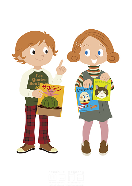 人物 子供 男の子 女の子 学生 小学生 2人 コミュニケーション 勉強 本 絵本 白バック イラスト作品紹介 イラスト 写真のストックフォトwaha ワーハ カンプデータは無料