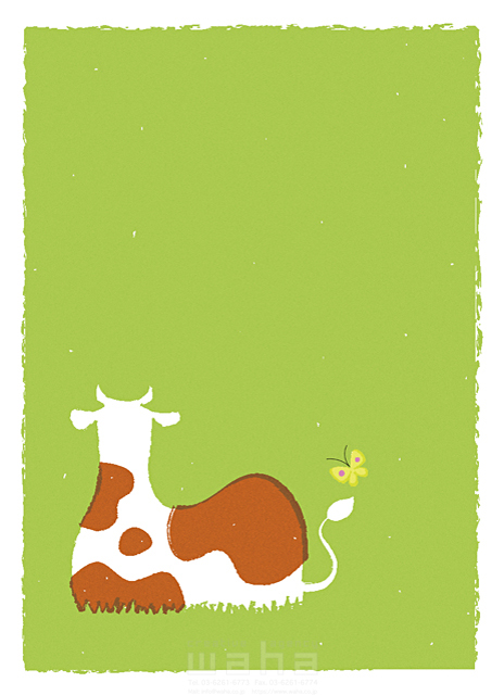 イラスト＆写真のストックフォトwaha（ワーハ）　動物、牛、干支　SUNNY　18-0016b