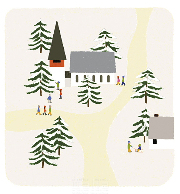 風景 住宅 冬 雪 イラスト作品紹介 イラスト 写真のストックフォトwaha ワーハ カンプデータは無料