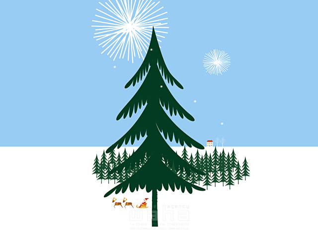 風景 クリスマス サンタクロース もみの木 イラスト作品紹介 イラスト 写真のストックフォトwaha ワーハ カンプデータは無料