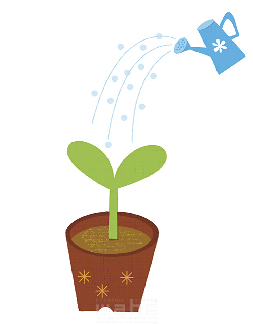 植物 植木鉢 若葉 双葉 育てる 水 エコロジー 白バック イラスト作品紹介 イラスト 写真のストックフォトwaha ワーハ