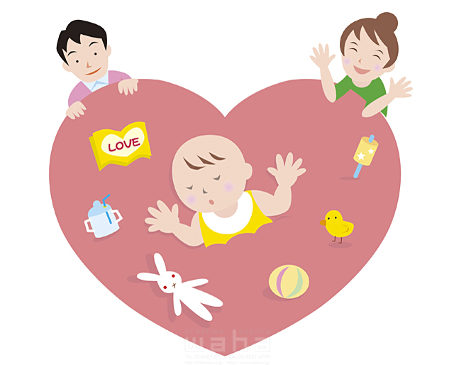 人物 親子 父 母 赤ちゃん おもちゃ ぬいぐるみ 笑顔 ハート 愛情 白バック イラスト作品紹介 イラスト 写真のストックフォトwaha ワーハ カンプデータは無料