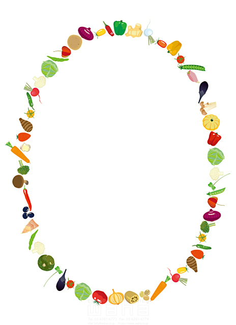 食材 野菜 枠 楕円 フレーム 安心 安全 新鮮 白バック イラスト作品紹介 イラスト 写真のストックフォトwaha ワーハ カンプデータは 無料