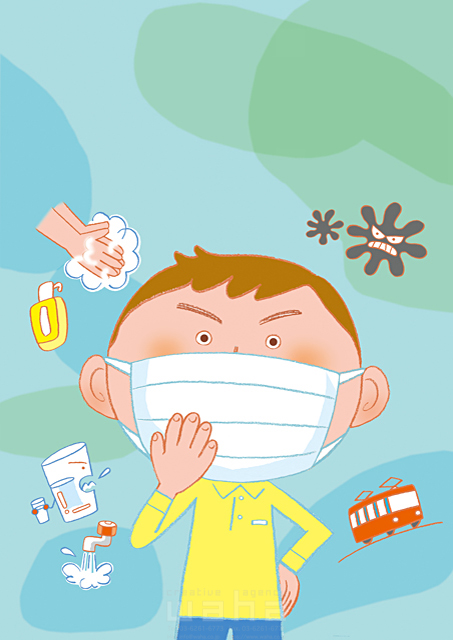 人物 子供 医療 風邪 病気 マスク 手洗い うがい 予防 イラスト作品紹介 イラスト 写真のストックフォトwaha ワーハ カンプデータは 無料