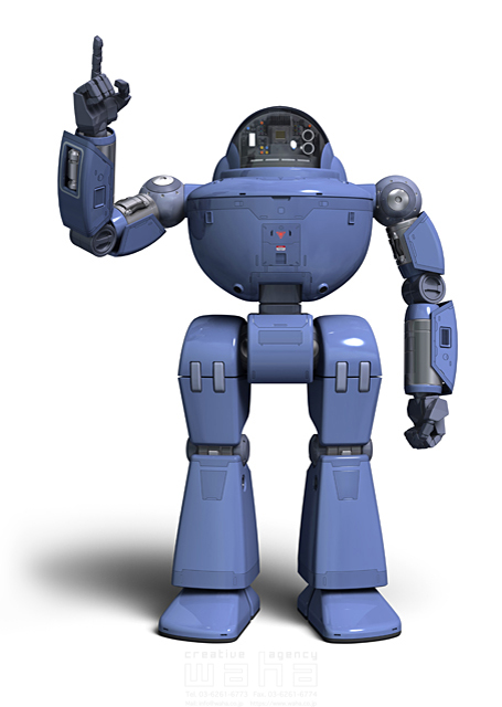 イラスト＆写真のストックフォトwaha（ワーハ）　ロボット、機械、メカ、指差し、未来、3D　野林 賢太郎　18-4706c