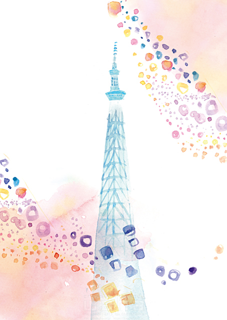 スカイツリー 東京 タワー 電波 抽象 イメージ イラスト作品紹介 イラスト 写真のストックフォトwaha ワーハ