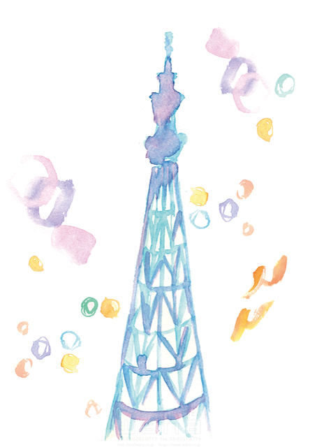 スカイツリー 東京 タワー 電波 抽象 イメージ イラスト作品紹介 イラスト 写真のストックフォトwaha ワーハ カンプデータは無料