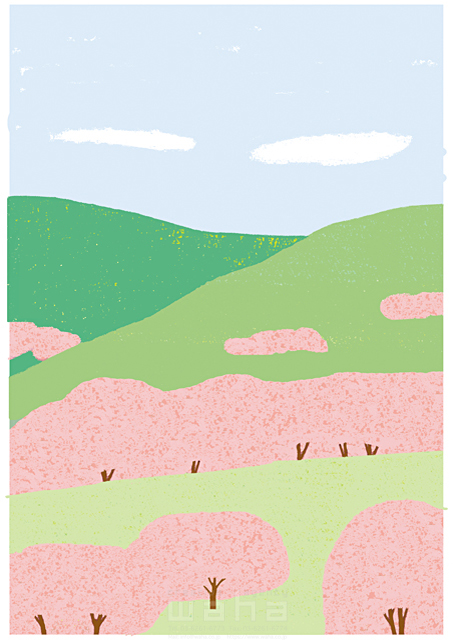 風景 自然 春 桜 山 イラスト作品紹介 イラスト 写真のストックフォトwaha ワーハ カンプデータは無料