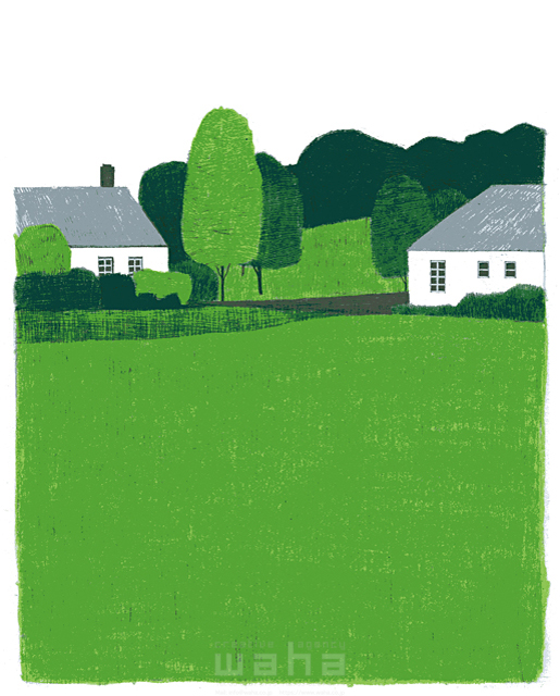 季節 風景 緑 家 住宅 イラスト作品紹介 イラスト 写真のストックフォトwaha ワーハ カンプデータは無料