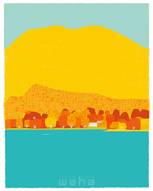 季節 秋 風景 紅葉 山 湖 イラスト作品紹介 イラスト 写真のストックフォトwaha ワーハ カンプデータは無料