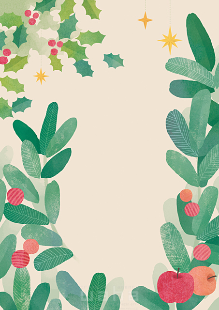 季節 冬 植物 セイヨウヒイラギ クリスマス イラスト作品紹介 イラスト 写真のストックフォトwaha ワーハ カンプデータは無料
