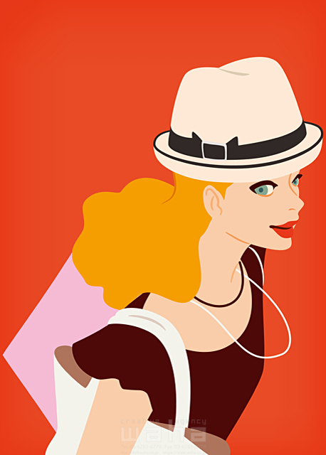 イラスト＆写真のストックフォトwaha（ワーハ）　人物、女性、ショッピング、ショッピングバッグ、紙袋、帽子　soccu　18-5277b