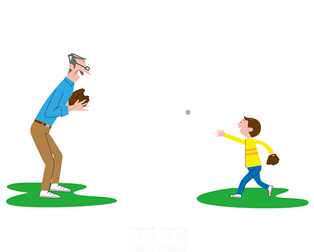 人物 シニア 夫婦 祖父 祖母 孫 子供 男の子 キャッチボール 遊ぶ イラスト作品紹介 イラスト 写真のストックフォトwaha ワーハ カンプデータは無料
