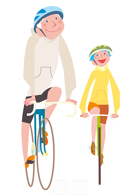 人物 シニア 夫婦 祖父 祖母 サイクリング 自転車 趣味 アウトドア レジャー イラスト作品紹介 イラスト 写真のストックフォトwaha ワーハ カンプデータは無料