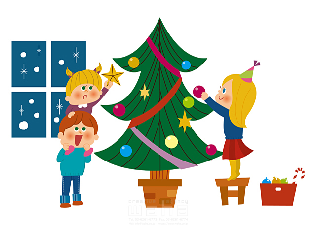 人物 子供 クリスマス クリスマスツリー イラスト作品紹介 イラスト 写真のストックフォトwaha ワーハ カンプデータは無料