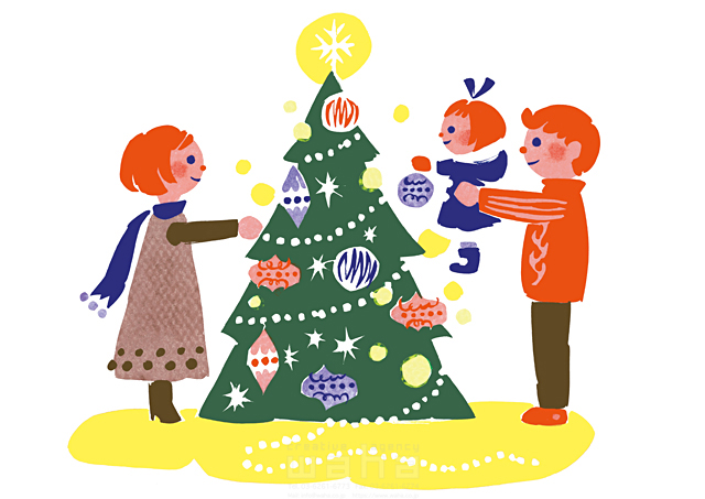 人物 家族 父 母 子供 クリスマス クリスマスツリー オーナメント イラスト作品紹介 イラスト 写真のストックフォトwaha ワーハ カンプデータは無料