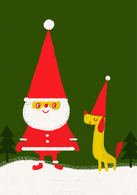 人物 サンタクロース クリスマス 犬 イラスト作品紹介 イラスト 写真のストックフォトwaha ワーハ カンプデータは無料
