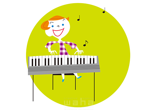 人物 子供 女の子 習い事 音楽 ピアノ 電子ピアノ 歌 イラスト作品紹介 イラスト 写真のストックフォトwaha ワーハ カンプデータは無料
