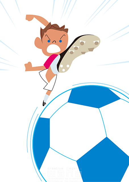 人物 子供 男の子 スポーツ サッカー サッカーボール 蹴る イラスト作品紹介 イラスト 写真のストックフォトwaha ワーハ カンプデータは無料