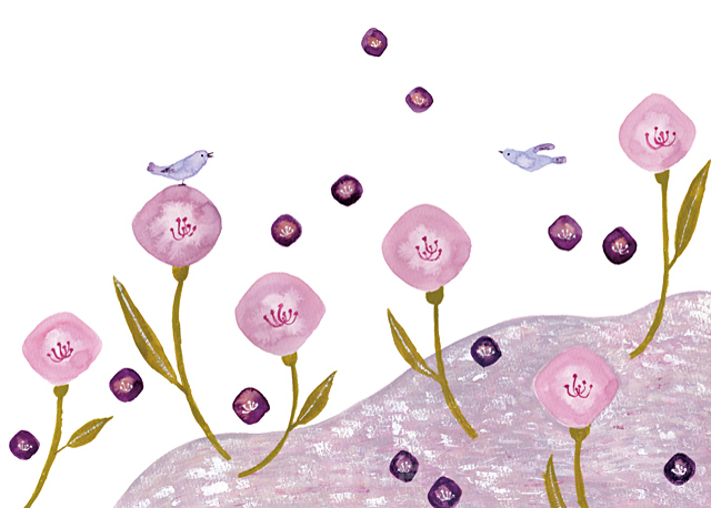 イラスト＆写真のストックフォトwaha（ワーハ）　植物、花、鳥、春　naginohi　18-6362b