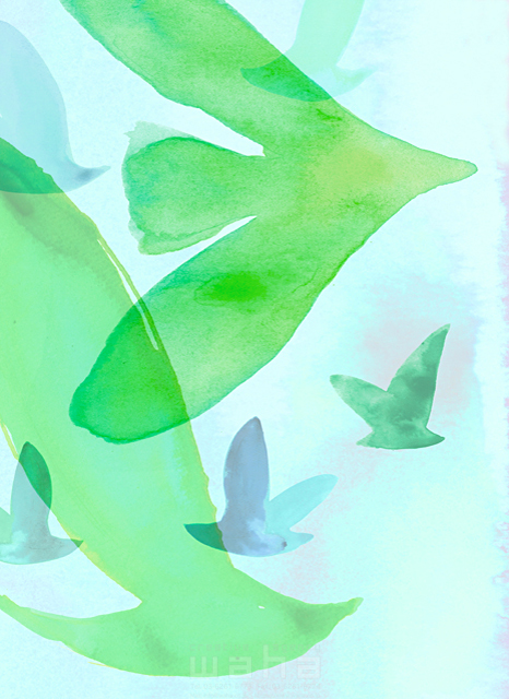 抽象 イメージ 鳥 動物 群れ 飛ぶ 飛翔 躍動 エコロジー 水彩 イラスト作品紹介 イラスト 写真のストックフォトwaha ワーハ カンプデータは無料