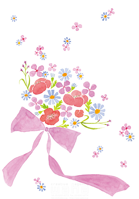 植物 花 花束 リボン お祝い イラスト作品紹介 イラスト 写真のストックフォトwaha ワーハ