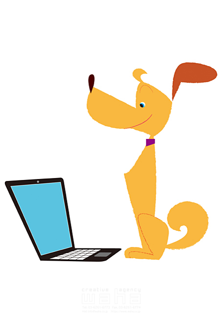 ペット 犬 子犬 喜ぶ 小型犬 パソコン 調べる 探求 リビング 相棒 パートナー 家族 イラスト作品紹介 イラスト 写真のストックフォトwaha ワーハ カンプデータは無料