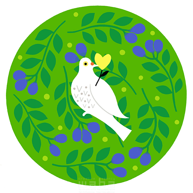 イメージ シンボルマーク 鳥 平和 自然 エコロジー 緑 ハト ハート 愛情 シンボリック イラスト作品紹介 イラスト 写真のストックフォトwaha ワーハ カンプデータは無料