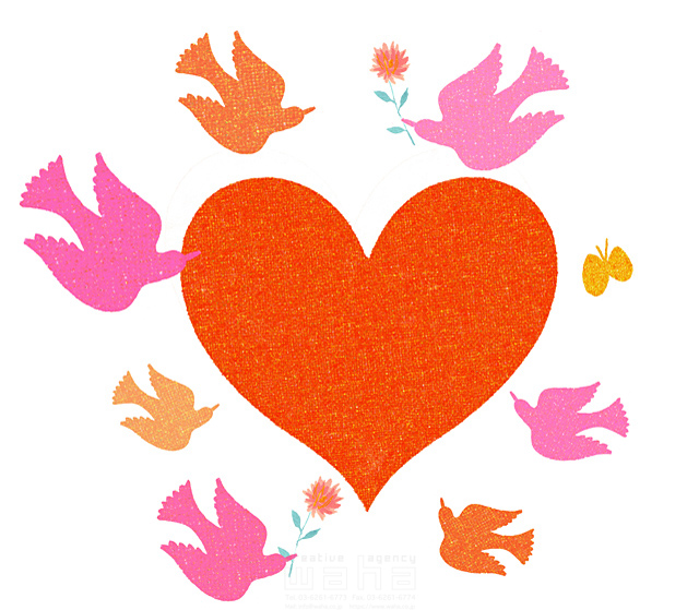 ハートフル 愛情 ハート 絆 つながり 幸福 鳥 平和 生き物 エコロジー バレンタイン 女性 イラスト作品紹介 イラスト 写真のストックフォトwaha ワーハ カンプデータは無料