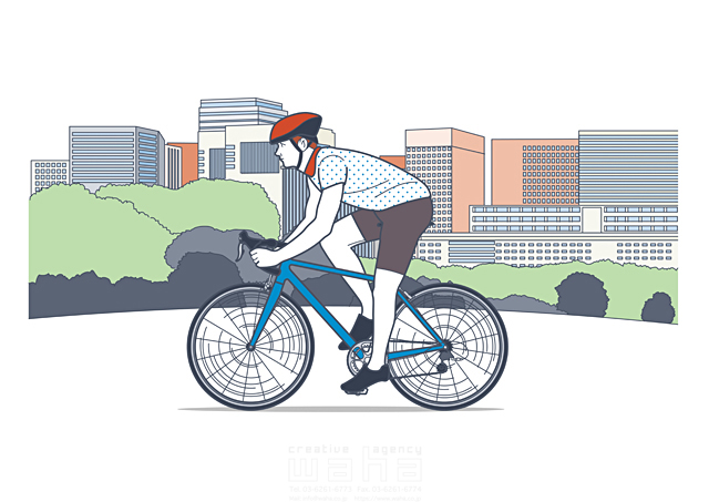 インフォメーションイラスト 説明イラスト 人物 男性 自転車 サイクリング サイクリングバイク 休日 趣味 運動 30代 代 街並み 都会 公園 イラスト作品紹介 イラスト 写真のストックフォトwaha ワーハ カンプデータは無料