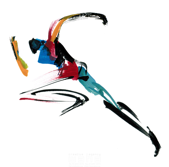 イラスト＆写真のストックフォトwaha（ワーハ）　スポーツ、人物イメージ、オリンピック、走る、ダッシュ、パワフル、男性、競争、陸上競技、選手　SOICHI　19-1589c