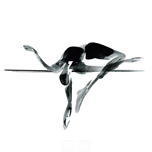イラスト＆写真のストックフォトwaha（ワーハ）　スポーツ、人物イメージ、オリンピック、走り高飛び、陸上、大会、パワフル、男性、競技、選手　SOICHI　19-1609c