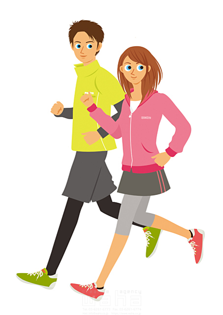 スポーツ 人物 女性 ランニング 休日 健康 趣味 マラソン ダイエット 男性 カップル イラスト作品紹介 イラスト 写真のストックフォトwaha ワーハ カンプデータは無料