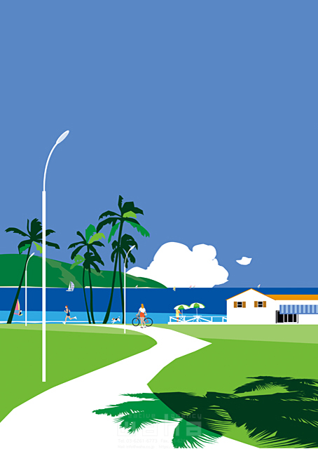 夏 風景 夏休み 海 ハワイ 旅行 南国 外国 イラスト作品紹介 イラスト 写真のストックフォトwaha ワーハ カンプデータは無料