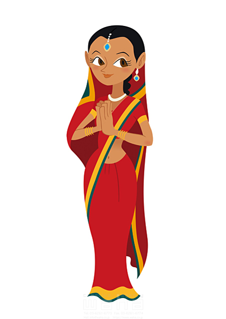 人 人物 大人 女性 外国人 インド 赤 民族衣装 サリー アジア イラスト作品紹介 イラスト 写真のストックフォトwaha ワーハ カンプデータは無料