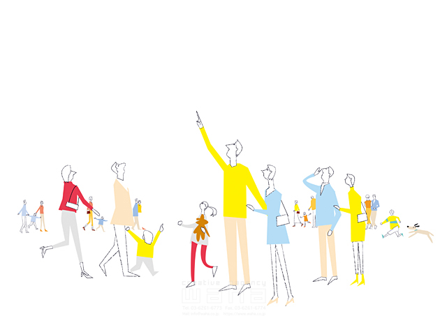 人 人物 大人 男性 女性 全身 集団 指差し 上を向く イラスト作品紹介 イラスト 写真のストックフォトwaha ワーハ カンプデータは無料