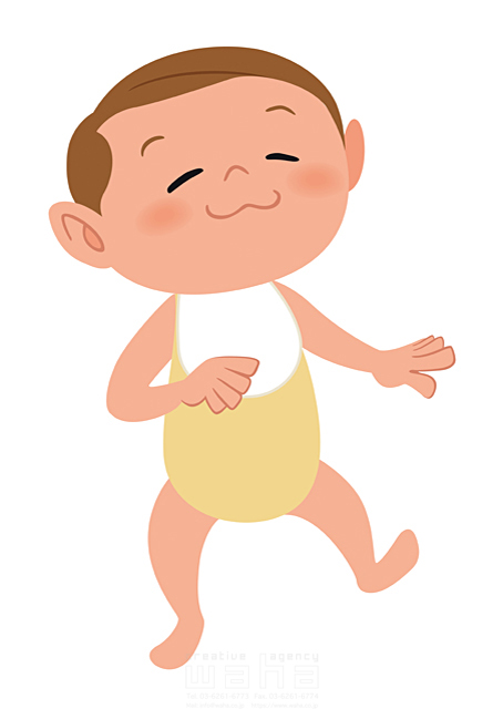 人 人物 赤ちゃん 微笑む 歩く 癒やし 成長 ほのぼの イラスト作品紹介 イラスト 写真のストックフォトwaha ワーハ カンプデータは無料