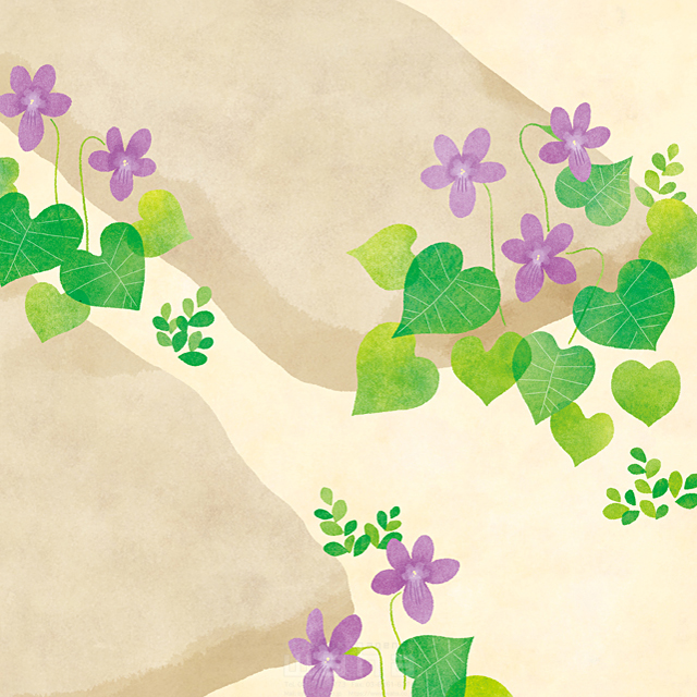 季節 春 自然 植物 すみれ 菫 花 エコロジー 優しい きれい 道 イラスト作品紹介 イラスト 写真のストックフォトwaha ワーハ