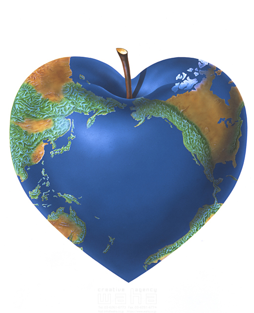 地球 世界 世界地図 グローバル ハート リンゴ 平和 エコロジー イラスト作品紹介 イラスト 写真のストックフォトwaha ワーハ カンプデータは無料